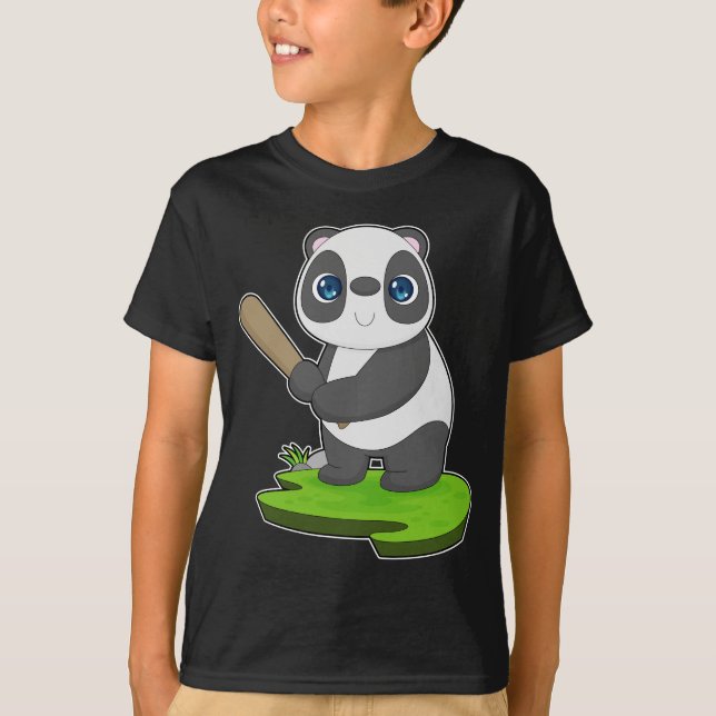 Panda Baseball Baseball fladdermus T Shirt (Framsida)