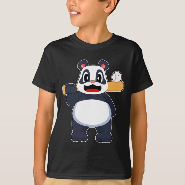Panda Baseball Baseball fladdermus T Shirt (Framsida)