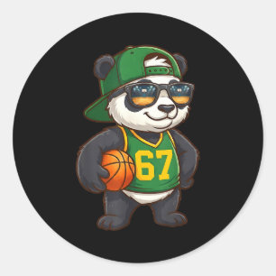 Panda Basket 67 Gen Alpha Slang Srts Män Pojkar  Runt Klistermärke