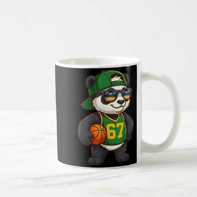 Panda Basketball 67 Gen Alpha Slang Srts Men Boys  Kaffemugg (Höger)