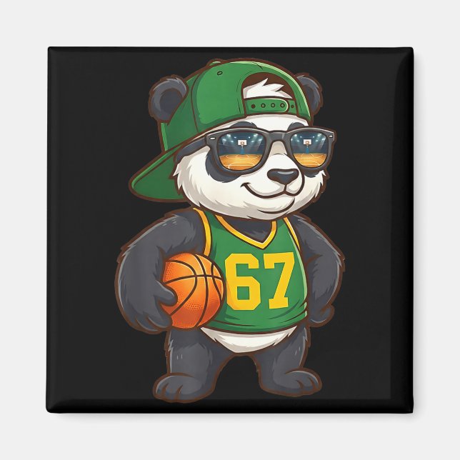 Panda Basketball 67 Gen Alpha Slang Srts Men Boys  Magnet (Framsidan)