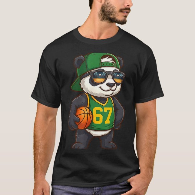 Panda Basketball 67 Gen Alpha Slang Srts Men Boys  T Shirt (Framsida)