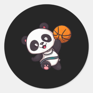 Panda Basketball Player Basketballer Runt Klistermärke