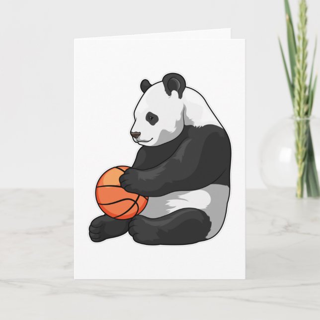 Panda Basketball-spelare Basketball Kort (Framsida)