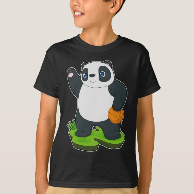 Panda Basketball-spelare Basketball T Shirt (Framsida)