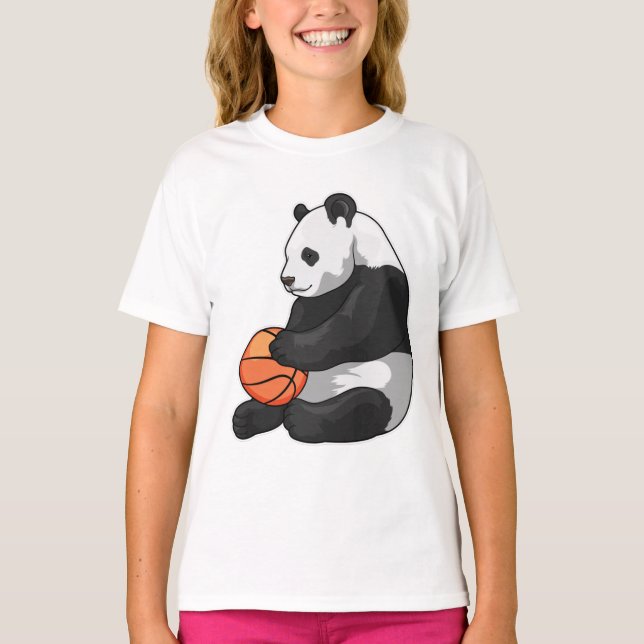 Panda Basketball-spelare Basketball T Shirt (Framsida)