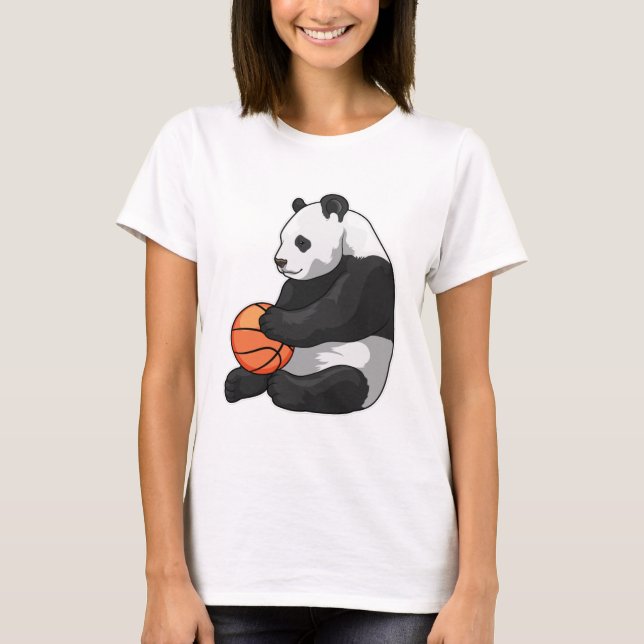 Panda Basketball-spelare Basketball T Shirt (Framsida)