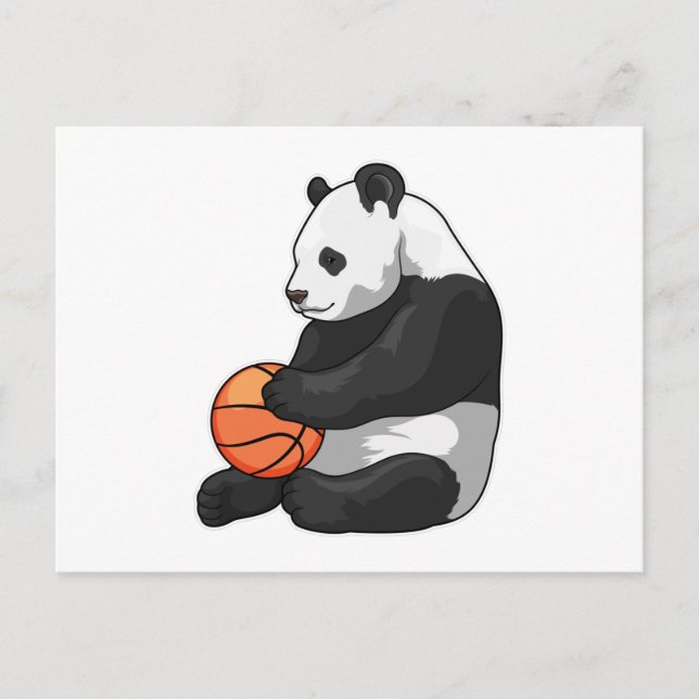 Panda Basketboll spelare Basketboll Vykort (Framsida)