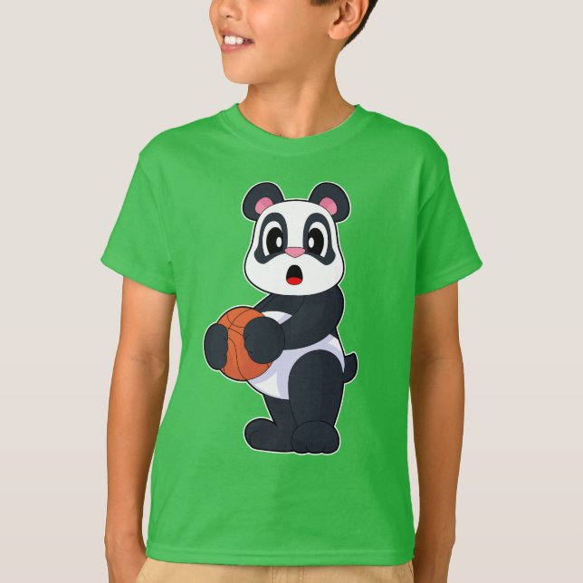 Panda Basketspelare Basket T Shirt (Framsida)