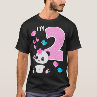 Panda Bear 2:a födelsedag Flicka 2-åring T Shirt