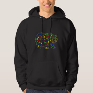 Panda Bear Animals Puzzle Delar Autism Awar Hoodie