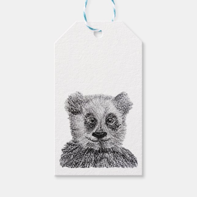 Panda Bear Anpassningsbar Gift-Märkre Presentetikett (Framsidan)