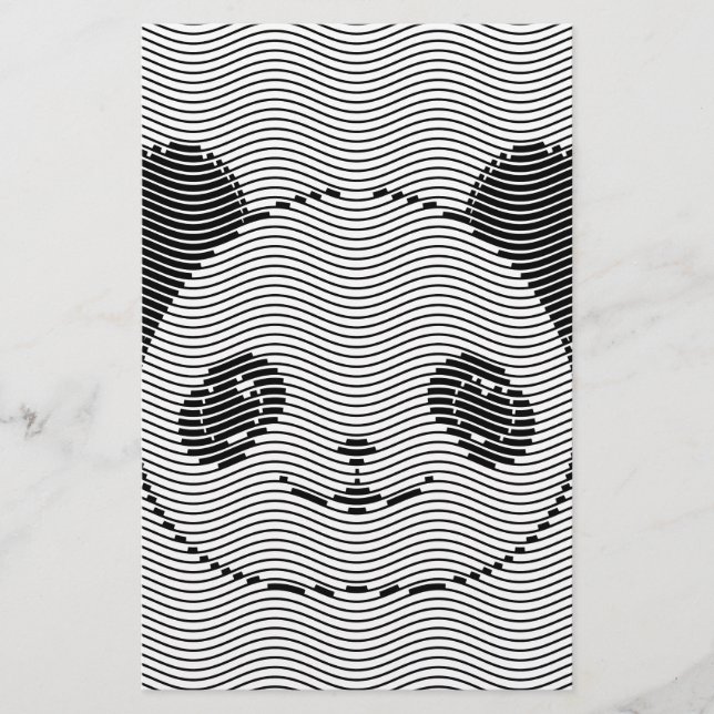 Panda Bear Ansikte vid Wave Mönster (Framsida)