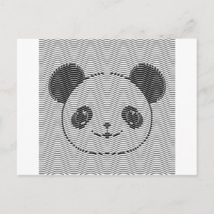 Panda Bear Ansikte vid Wave Mönster Vykort