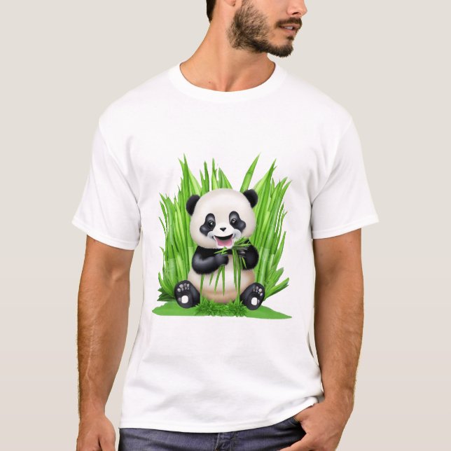 Panda Bear ätbamboo T Shirt (Framsida)