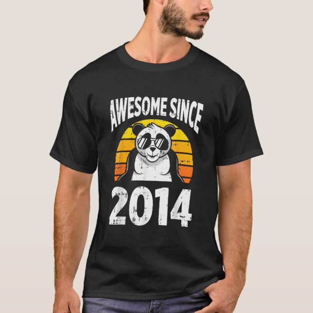 Panda Bear Awesome Since 2014 9Th 9 T Shirt (Framsida)