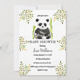 Panda Bear Baby Shower Greenery Nature Inbjudningar