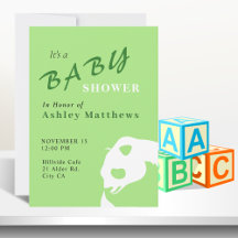 Panda Bear Baby Shower-inbjudan