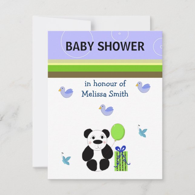 Panda Bear Baby Shower-inbjudan Inbjudningar (Framsida)