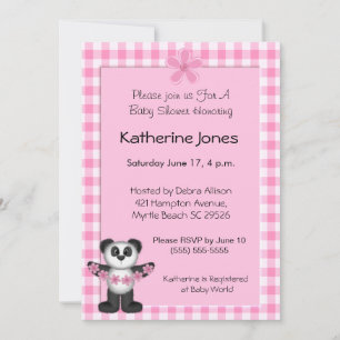 Panda Bear Baby Shower-inbjudningar Inbjudningar