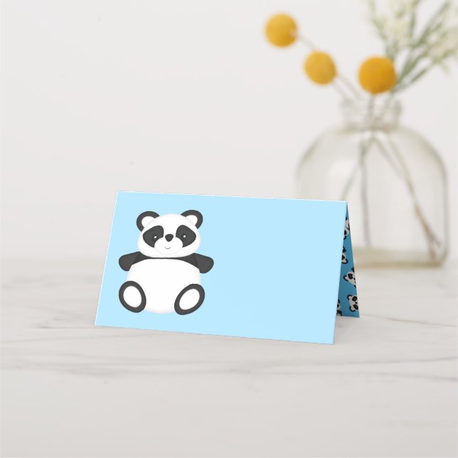 Panda Bear Baby Shower Placeringskort (Framsida)