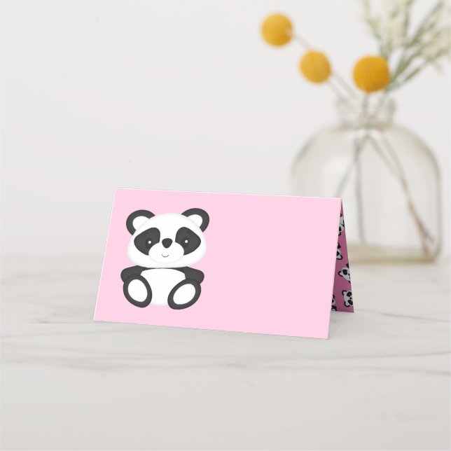 Panda Bear Baby Shower Placeringskort (Framsida)