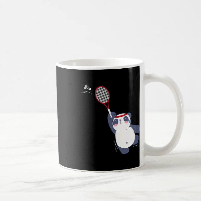 Panda Bear Badminton Player Singles Dubblas Ace An Kaffemugg (Höger)