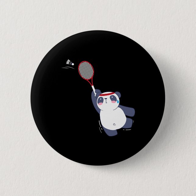 Panda Bear Badminton Player Singles Dubblas Ace An Knapp (Framsida)