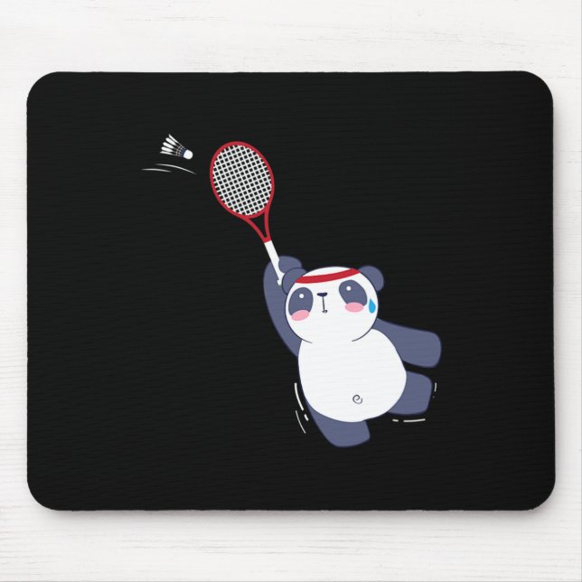 Panda Bear Badminton Player Singles Dubblas Ace An Musmatta (Framsidan)