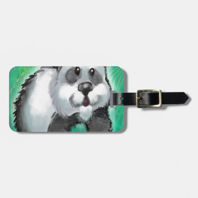 Panda Bear Bagagebricka (Horisontell Framsida)