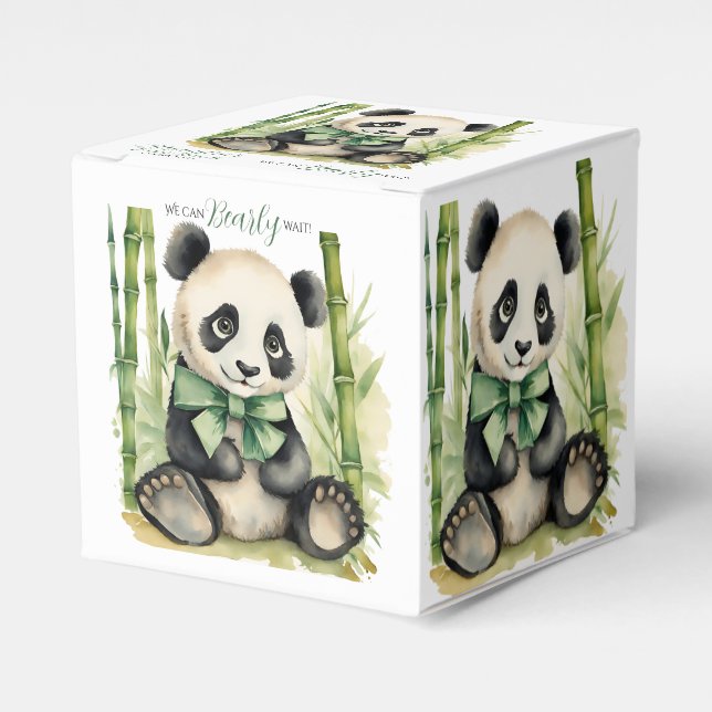 Panda Bear Barly Wait Baby Shower-favoritruta Presentaskar (Framsidan Sidan)