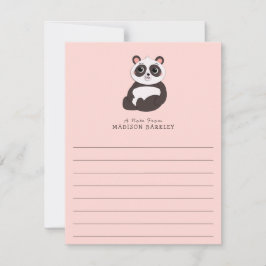 Panda Bear Barn Cute Flat Stationard-kort Tack Kort