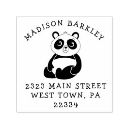 Panda Bear Barn Cute Returadress Frimärke Självfärgande Stämpel