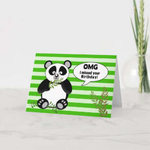 Panda Bear Belet Birthday Kort