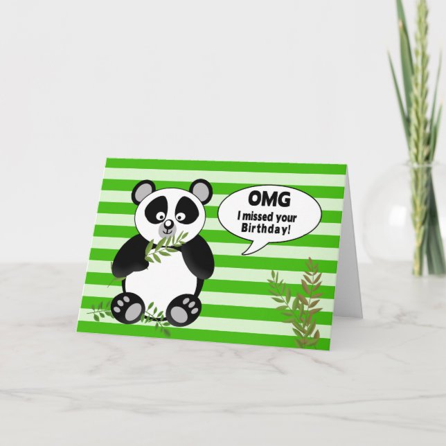 Panda Bear Belet Birthday Kort (Framsida)
