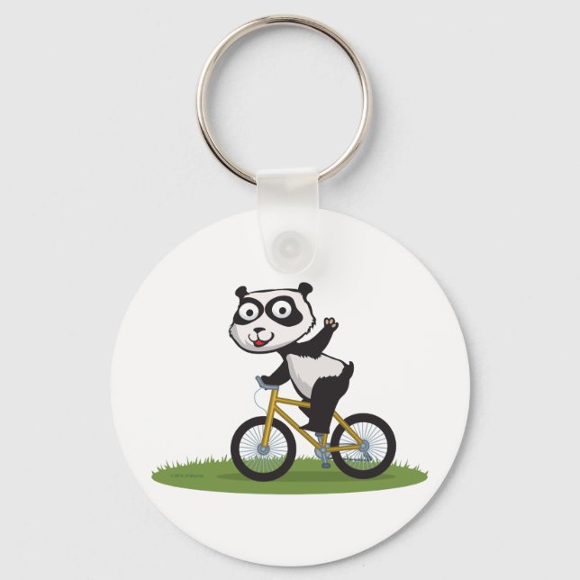 Panda Bear Biker Nyckelring (Framsida)