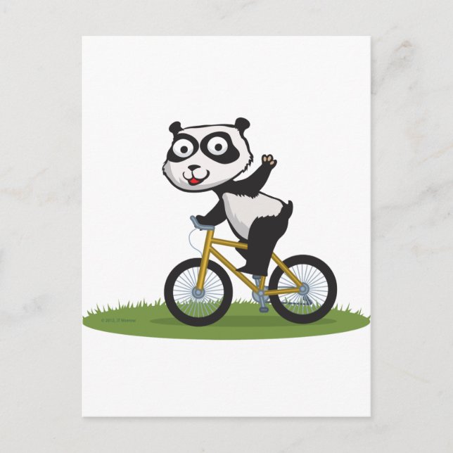 Panda Bear Biker Vykort (Framsida)