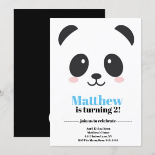Panda Bear Birthday Inbjudningar