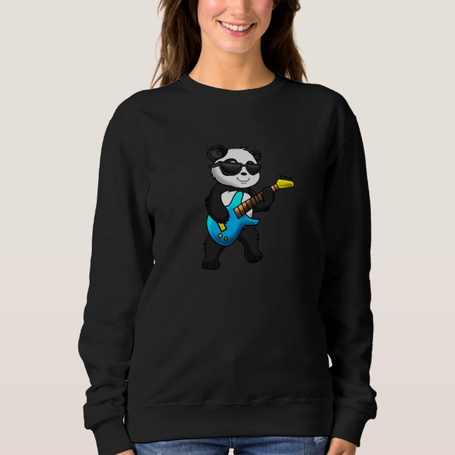 Panda Bear Boy Guitar Kärlek Fantastisk Funny T Shirt (Framsida)