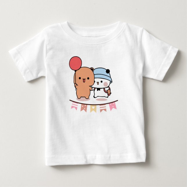 PANDA BEAR-, bubu- och dudu hugs-kärlek-ballong T Shirt (Framsida)