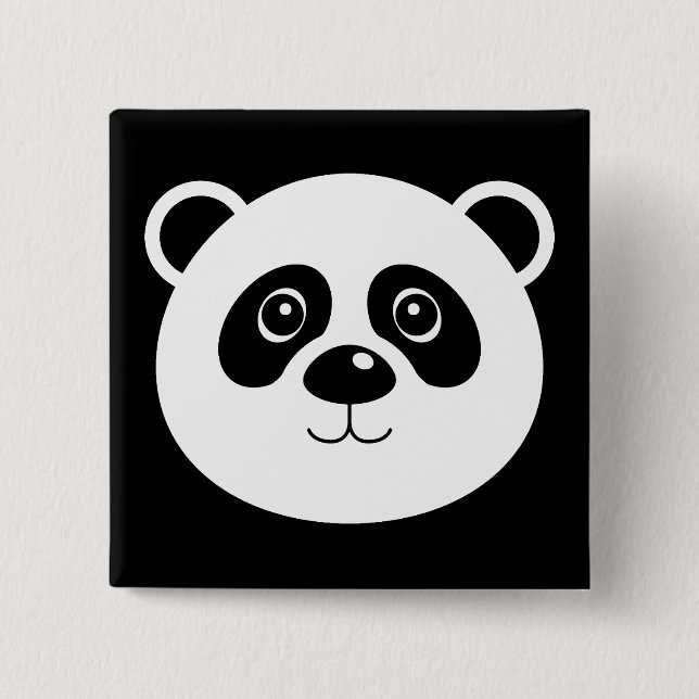 Panda Bear Button Badge Pin Knapp (Framsida)