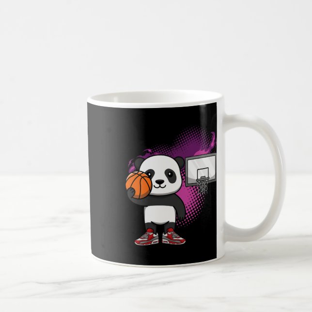 Panda Bear Bysketbyll Player Animal Lover Ringar D Kaffemugg (Höger)