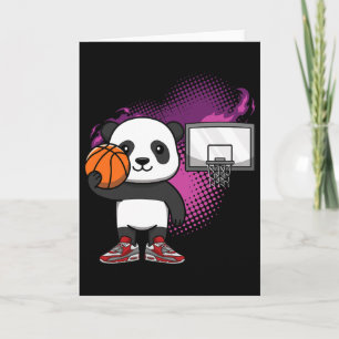 Panda Bear Bysketbyll Player Animal Lover Ringar D Kort