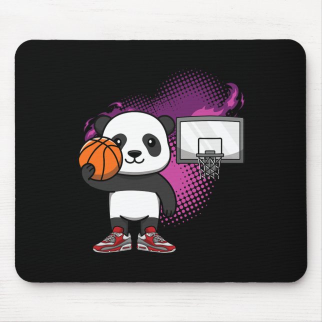 Panda Bear Bysketbyll Player Animal Lover Ringar D Musmatta (Framsidan)