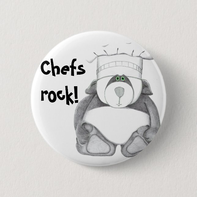 Panda Bear Chef Bild Knapp (Framsida)