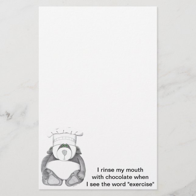 Panda Bear Chef Chocolate Brevpapper (Framsida)