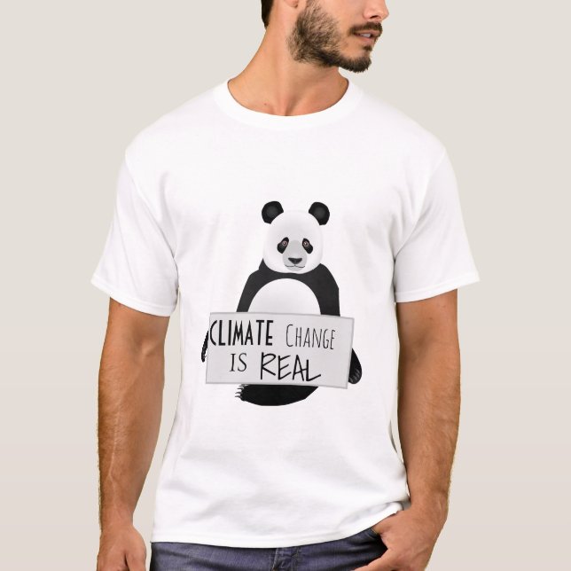 Panda Bear Climate Change är Real T Shirt (Framsida)