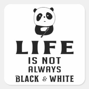 Panda Bear Cute Animal China Pandas Tass Funny Gif Fyrkantigt Klistermärke