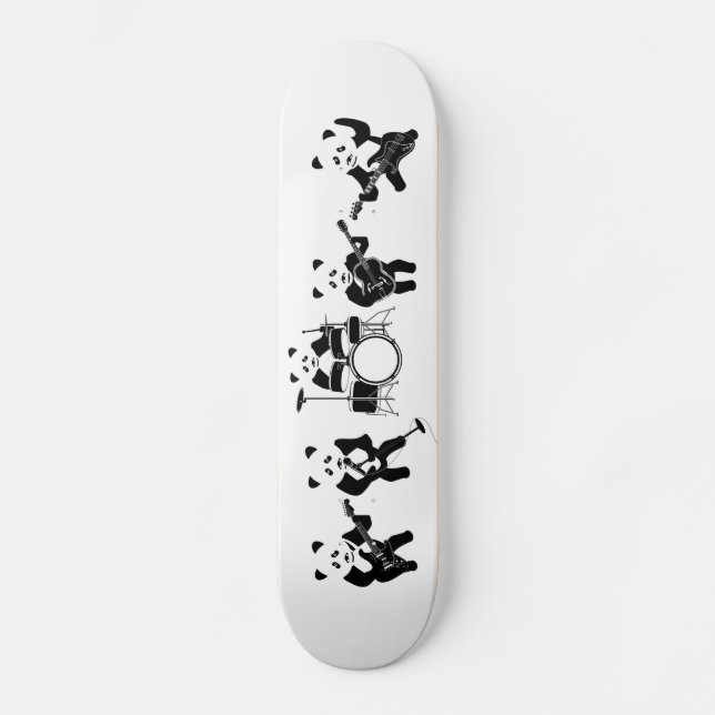 Panda Bear Cute Band Old School Skateboard Bräda 18 Cm (Framsida)