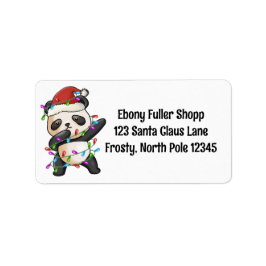 Panda Bear dab dabbin favorit jul ljus Adressetikett